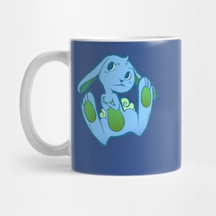 Fussy Bunny in Blue on Blue Mug